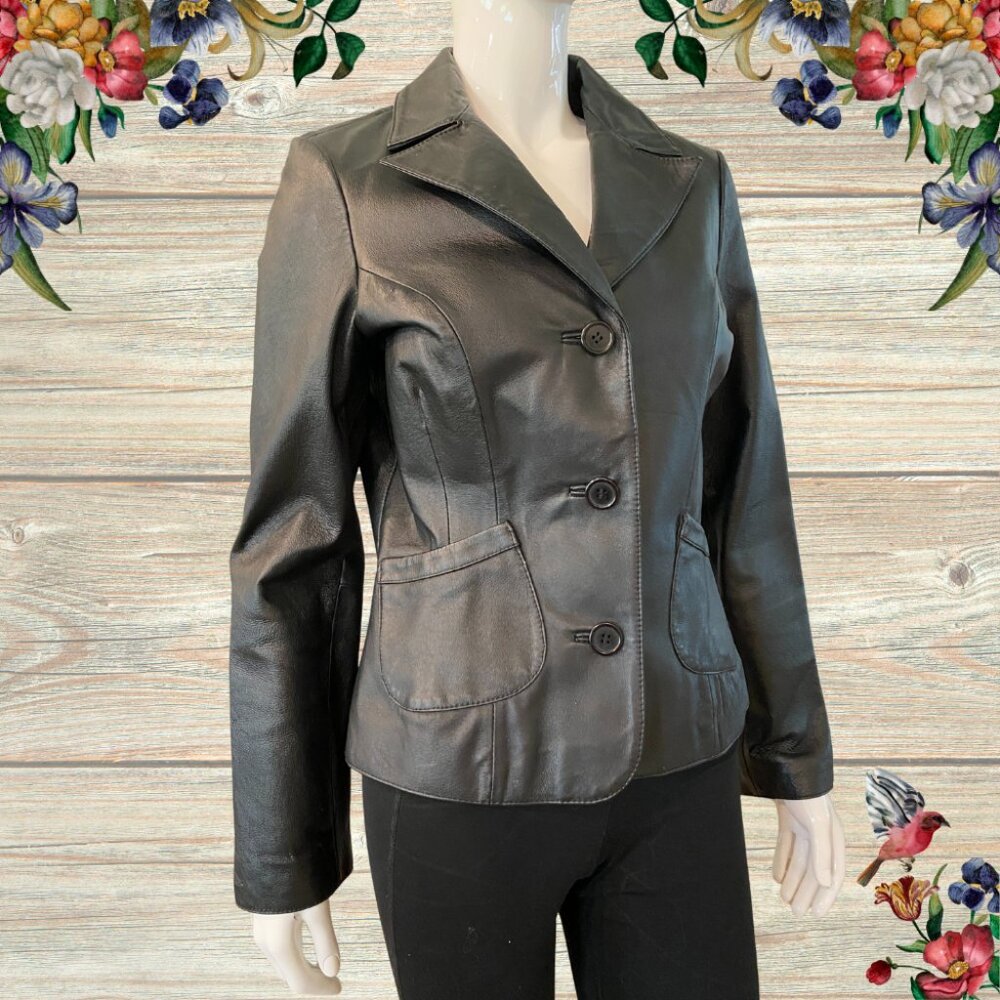 Rampage Black Leather Blazer – Sophisticated & Sleek